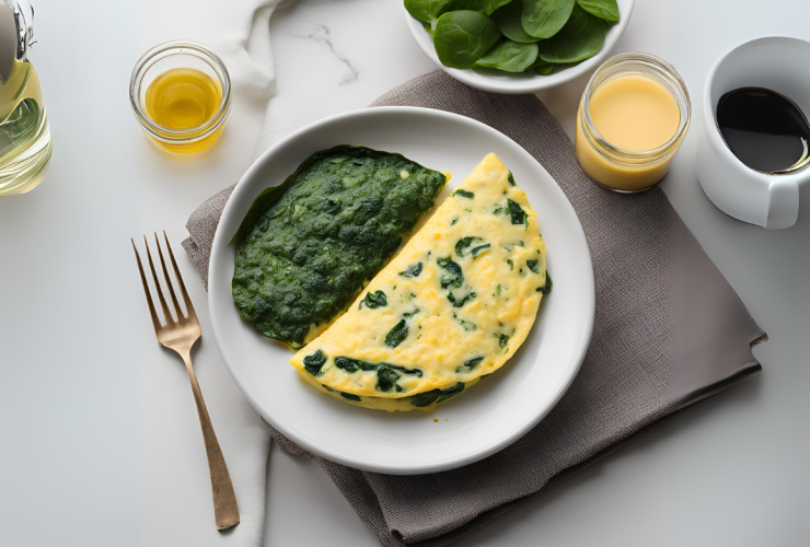 Microwave Spinach And Cheese Omelet: Quick & Healthy Breakfast